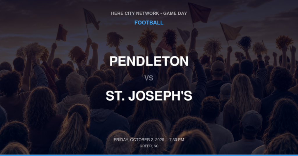 Pendleton vs. St. Joseph's — Football Game Day — Greenville, SC — Oct 2, 2026