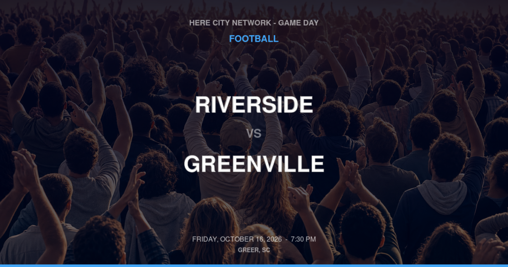 Riverside vs. Greenville — Football Game Day — Greenville, SC — Oct 16, 2026