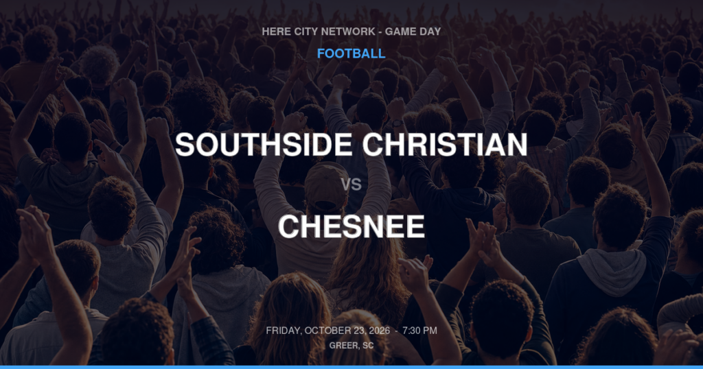 Southside Christian vs. Chesnee — Football Game Day — Chesnee, SC — Oct 23, 2026