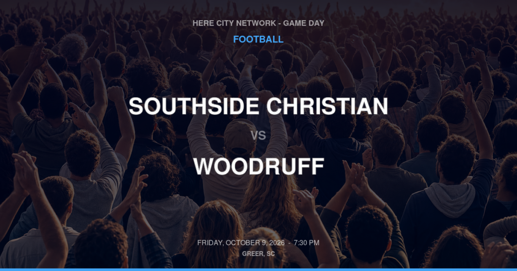 Southside Christian vs. Woodruff — Football Game Day — Woodruff, SC — Oct 9, 2026